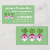 Niedliches Gemüsetrio mit Cartoon Visitenkarte (Vorne/Hinten)