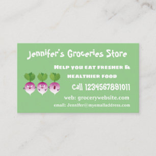 Niedliches Gemüsetrio mit Cartoon Visitenkarte