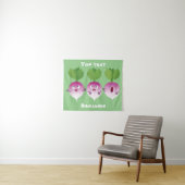 Niedliches Gemüsetrio mit Cartoon Wandteppich (Beispiel (Horizontal))
