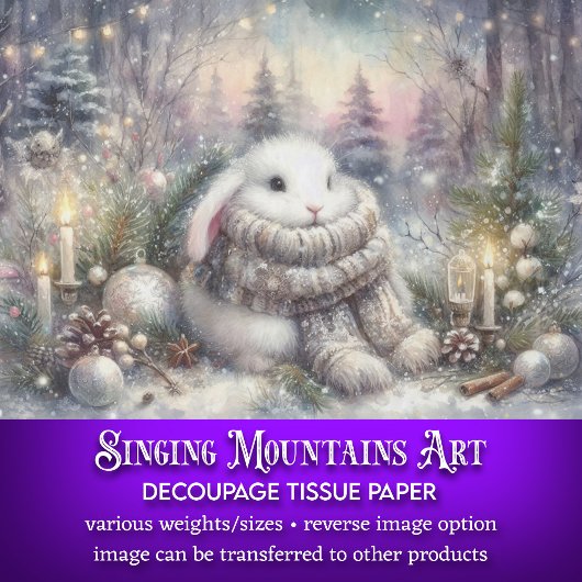 Niedliches gemütliches Bunny Winter Wonderland Ent Seidenpapier