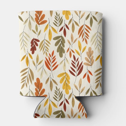 Niedliches, gemütliches Herbstlaub-Muster Dosenkühler (Rückseite)