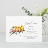 Niedliches Gender Neutral Bird Baby Dusche Einladung (Stehend Vorderseite)