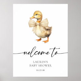 Niedliches Gender Neutral Duck Baby Dusche Willkom Poster