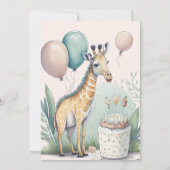 Niedliches Gender Neutral Giraffe Babydusche Einladung (Rückseite)