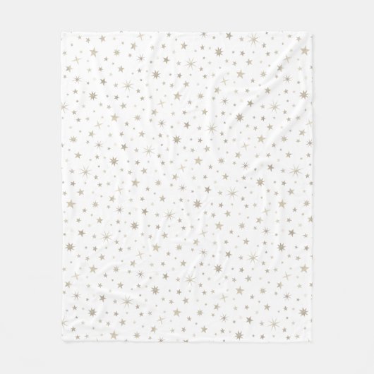 Niedliches Gender Neutral White Silver Star Elegan Fleecedecke (Vorderseite)