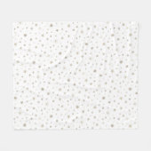Niedliches Gender Neutral White Silver Star Elegan Fleecedecke (Vorderseite (Horizontal))