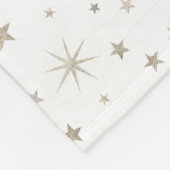 Niedliches Gender Neutral White Silver Star Elegan Fleecedecke (Ecke)