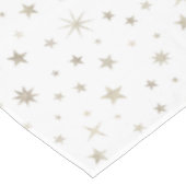 Niedliches Gender Neutral White Silver Star Elegan Tischdecke (Schrägansicht)