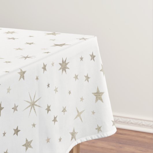 Niedliches Gender Neutral White Silver Star Elegan Tischdecke (Beispiel)