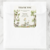 Niedliches Gender Neutral Woodland Babydusche Viel Quadratischer Aufkleber (Tasche)