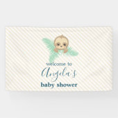 Niedliches Gender Neutral Yellow Baby Sloth Baby D Banner (Horizontal)