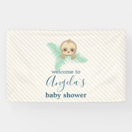 Niedliches Gender Neutral Yellow Baby Sloth Baby D Banner