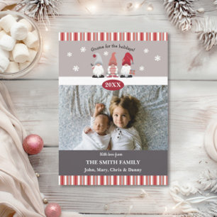 Niedliches Genom für den Urlaub Nordic Gray Red Pi Feiertagskarte