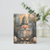 Niedliches Genom in Seinem Zen-Garten Postkarte (Stehend Vorderseite)