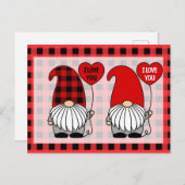 Niedliches Genom Kariert I Liebe Sie Postkarte (Vorne/Hinten)