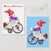 Niedliches Genom mit Bike Weihnachtskarte Mitteilungskarte (Vorne/Hinten)