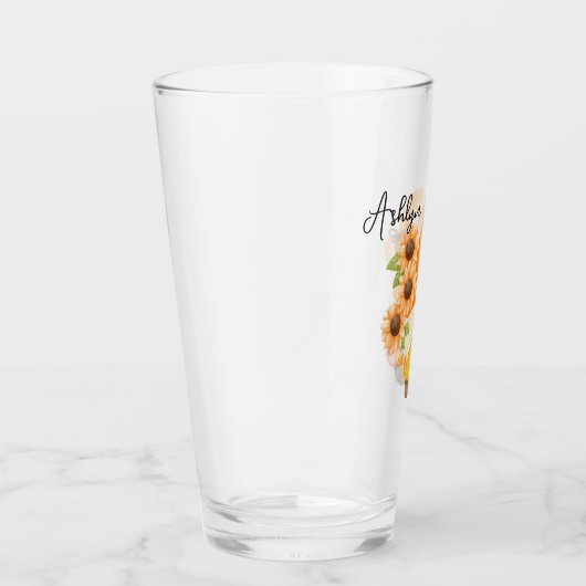 Niedliches Genom mit Sonnenblumenglas Glas (Rechts)