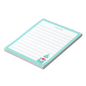 Niedliches Genom mit türkisfarbenem Rahmen Notizblock (Rotiert)