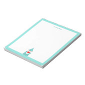 Niedliches Genom mit Türkisrahmen Notizblock (Rotiert)