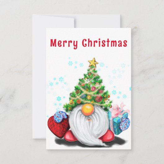 Niedliches Genom mit Weihnachtskarte (Vorderseite)