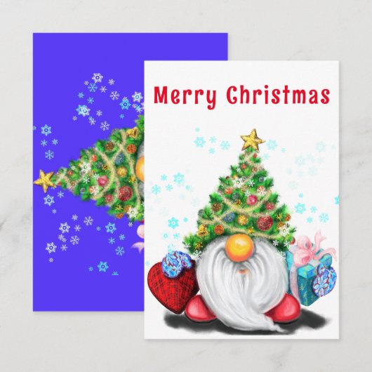 Niedliches Genom mit Weihnachtskarte (Vorne/Hinten)