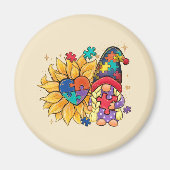 Niedliches Genom, Sonnenblumen und Herzautismus Be Magnet (Vorne)