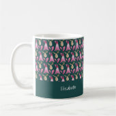 Niedliches Genom und Rentier mit rosa Handschuh Kaffeetasse (Links)