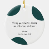 Niedliches Genom und Rentier mit rosa Handschuh Keramik Ornament (Hinten)