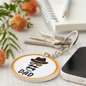 Niedliches Gentleman-Gesicht mit Mustaches, Hut, S Schlüsselanhänger (Vorderseite rechts)