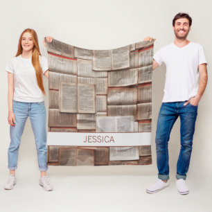 Niedliches Geöffnetes Buchmuster Personalisiert Fleecedecke