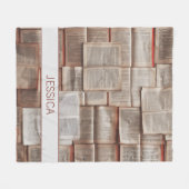 Niedliches Geöffnetes Buchmuster Personalisiert Fleecedecke (Vorderseite (Horizontal))