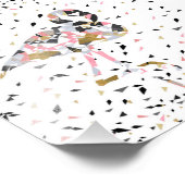 Niedliches geometrisches Flamingo abstraktes Desig Fotodruck (Ecke)