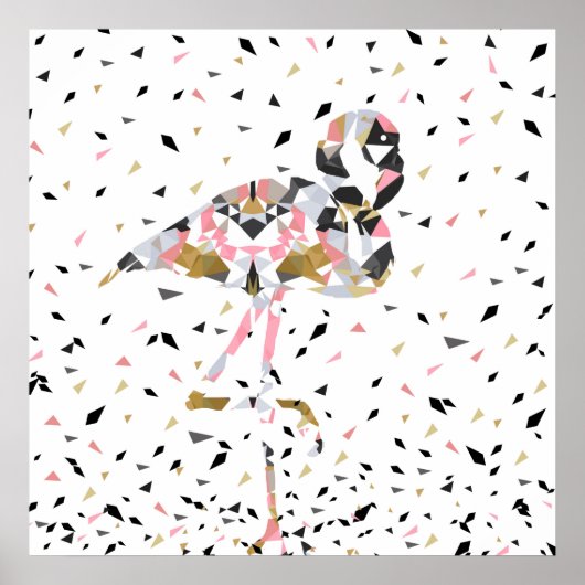 Niedliches geometrisches Flamingo abstraktes Desig Poster (Vorne)
