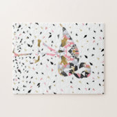 Niedliches geometrisches Flamingo abstraktes Desig Puzzle (Horizontal)