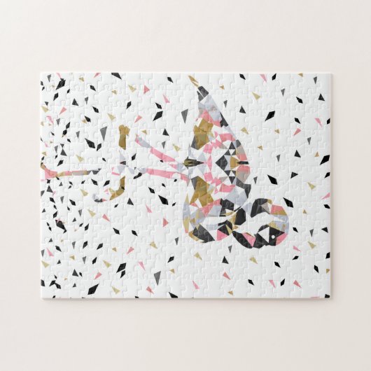 Niedliches geometrisches Flamingo abstraktes Desig Puzzle (Horizontal)