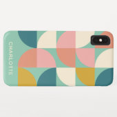 Niedliches geometrisches Muster Aquamarin Personal Case-Mate iPhone Hülle (Rückseite (Horizontal))