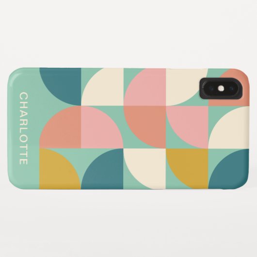 Niedliches geometrisches Muster Aquamarin Personal Case-Mate iPhone Hülle (Rückseite (Horizontal))