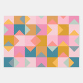 Niedliches geometrisches Muster in Aquamarin rosa Geschenkpapier Set (Vorderseite 2)