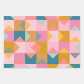 Niedliches geometrisches Muster in Aquamarin rosa Geschenkpapier Set (Vorderseite)