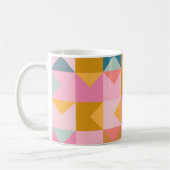 Niedliches geometrisches Muster in Aquamarin rosa  Kaffeetasse (Links)