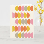 Niedliches geometrisches Muster in rosa Gelb und O Karte (Gelbe Blume)