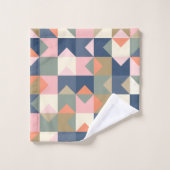 Niedliches geometrisches Muster in stilvollen Mari Badhandtuch Set (Waschlappen)