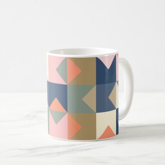 Niedliches geometrisches Muster in stilvollen Mari Kaffeetasse (VorderseiteRechts)