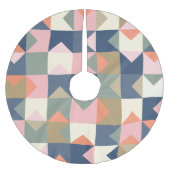 Niedliches geometrisches Muster in stilvollen Mari Polyester Weihnachtsbaumdecke (Vorderseite)