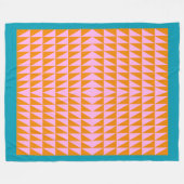 Niedliches geometrisches Muster Rosa Orange Türkis Fleecedecke (Vorderseite (Horizontal))