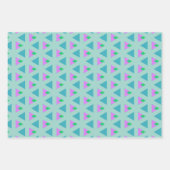 Niedliches geometrisches Muster Turquoise Lila Geschenkpapier Set (Vorderseite)