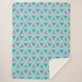 Niedliches geometrisches Muster Turquoise Lila Sherpadecke (Vorderseite)