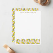 Niedliches geometrisches und gelbes Design Persona Mitteilungskarte (Vorderseite/Rückseite Beispiel)