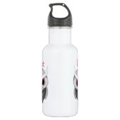 Niedliches Gepunktetes Owl Illustrationsfenster Edelstahlflasche (Rückseite)