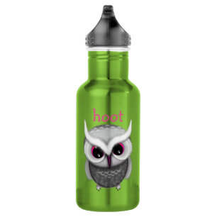 Niedliches Gepunktetes Owl Illustrationsfenster Edelstahlflasche
